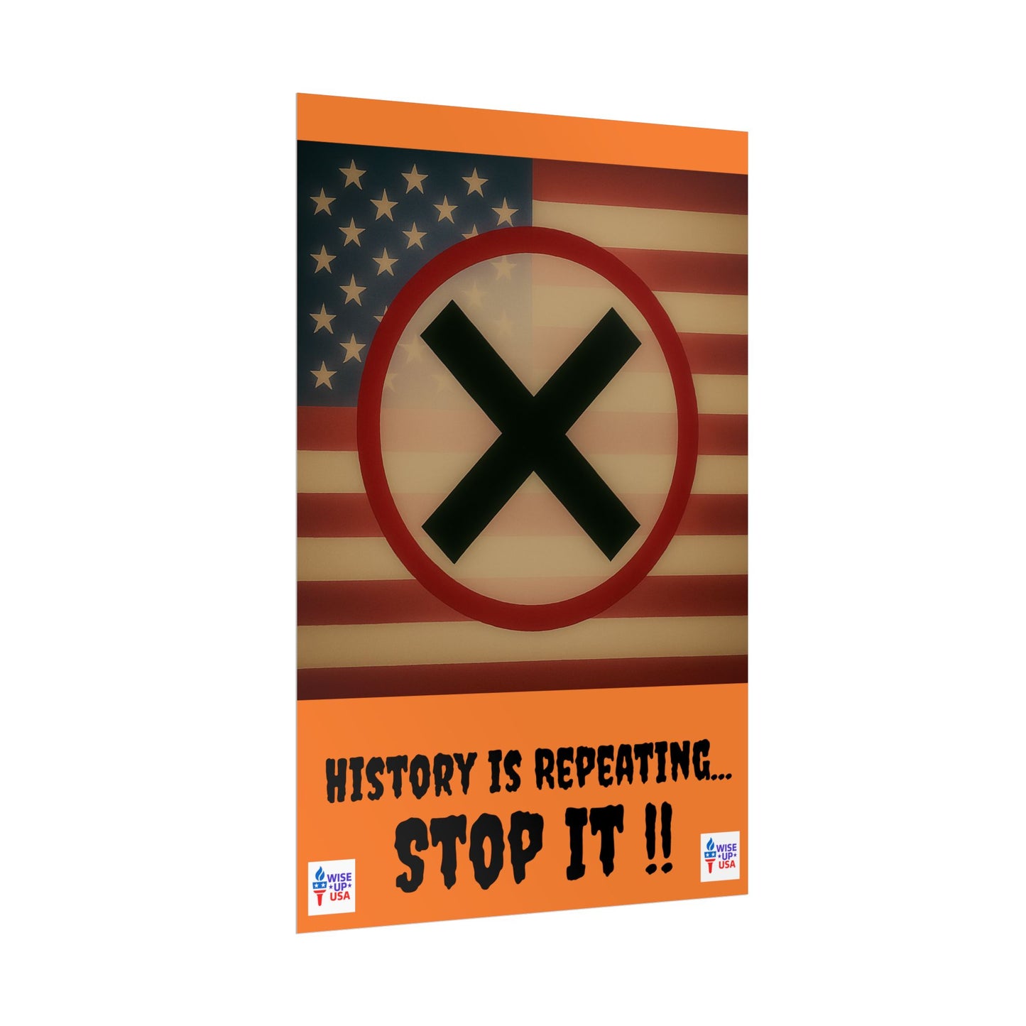 Protest Art Poster, History Repeating, Activism Wall Art, Political Activist, Vote Congress OUT, Midterms. Stop Trump and MAGA USA Flag