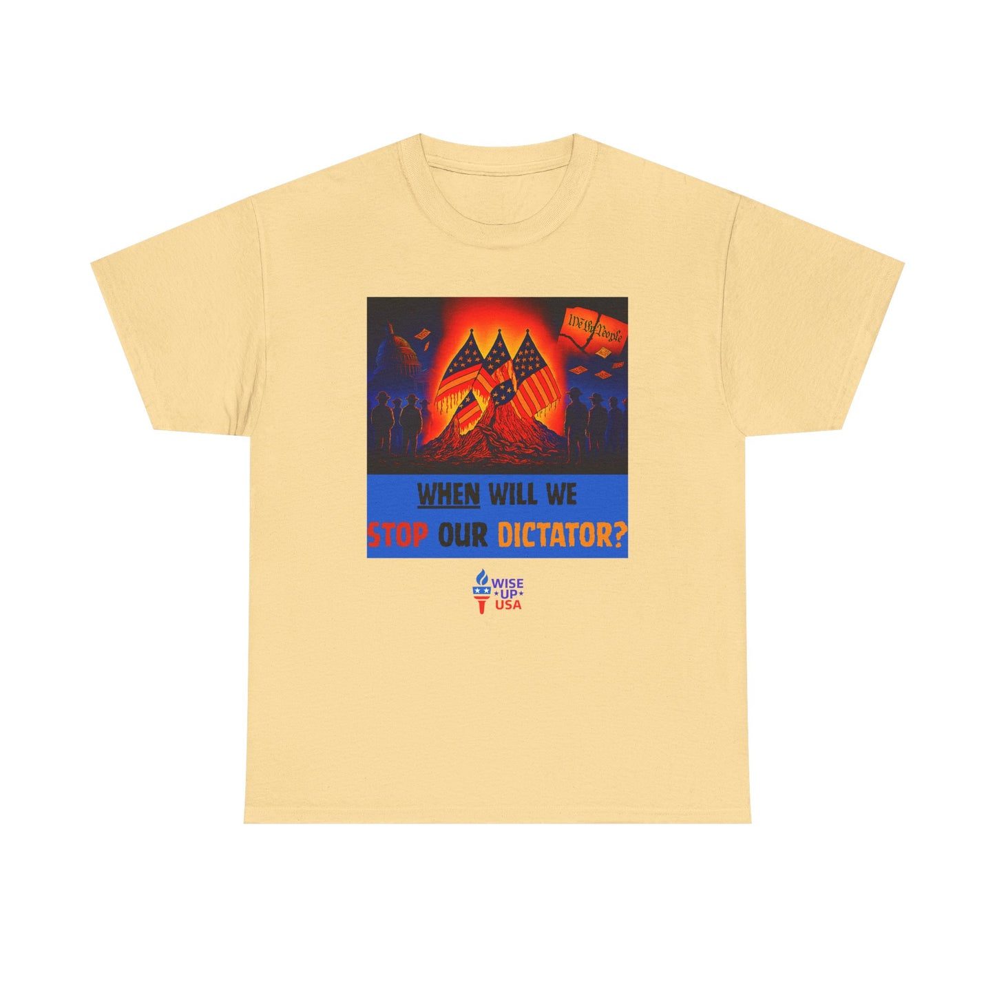 Unisex Heavy Cotton Tee with Stop Dictator '26, Design, Election Day Apparel, Stop Trump, Gift for Activists, Midterm 26, Stop Maga, Freedom