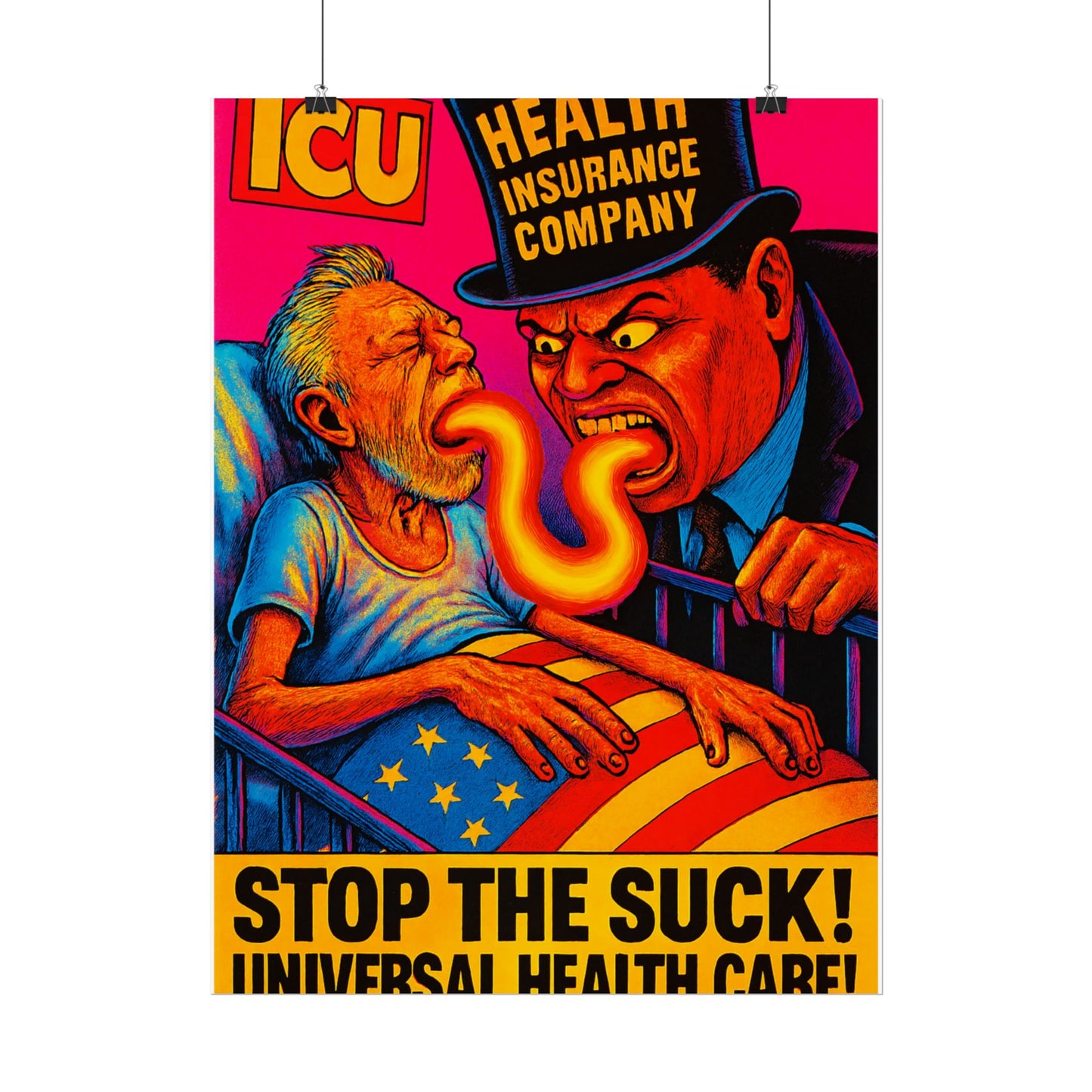 Colorful Protest Art Poster, Stop the Suck in 26, Activism Wall Art, Political Prints, Universal Health Care, Midterm Elections, oust elite