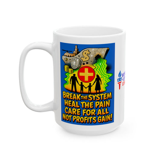 Ceramic Mug, Care for All in 26, Election Decor, Wise Up USA, Activist Gift, Midterms 26, Political Coffee Cup, Protester Present, Universal