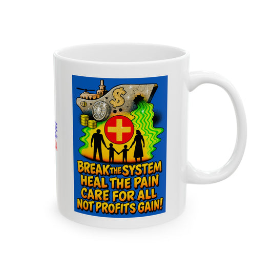 Ceramic Mug, Care for All in 26, Election Decor, Wise Up USA, Activist Gift, Midterms 26, Political Coffee Cup, Protester Present, Universal
