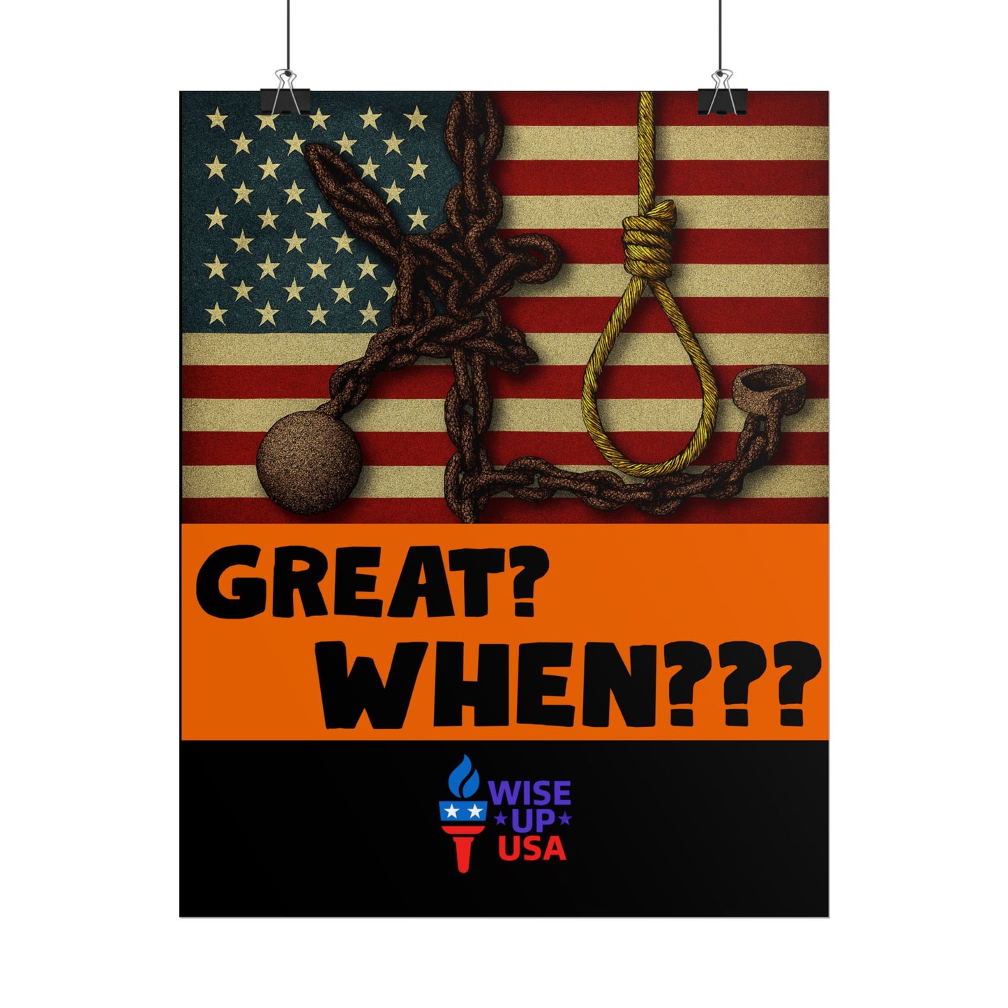 Protest Poster, Great? When? design, Activist Art, Bold Political Message, Dorm Decor, Election Season Sign, We were never Great, Stop MAGA
