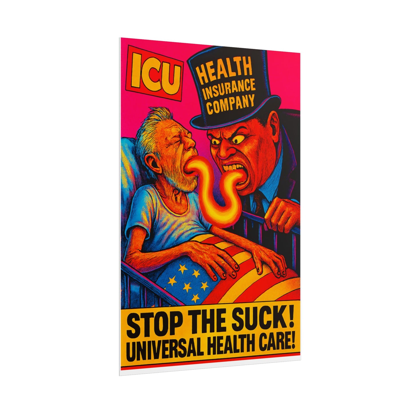 Colorful Protest Art Poster, Stop the Suck in 26, Activism Wall Art, Political Prints, Universal Health Care, Midterm Elections, oust elite