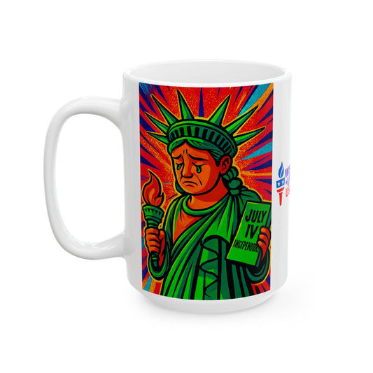 Ceramic Mug, Trump Shamed Statue in 26, Election Decor, Wise Up USA, Activist Gift, Midterms 26, Political Coffee Cup, Protester Present