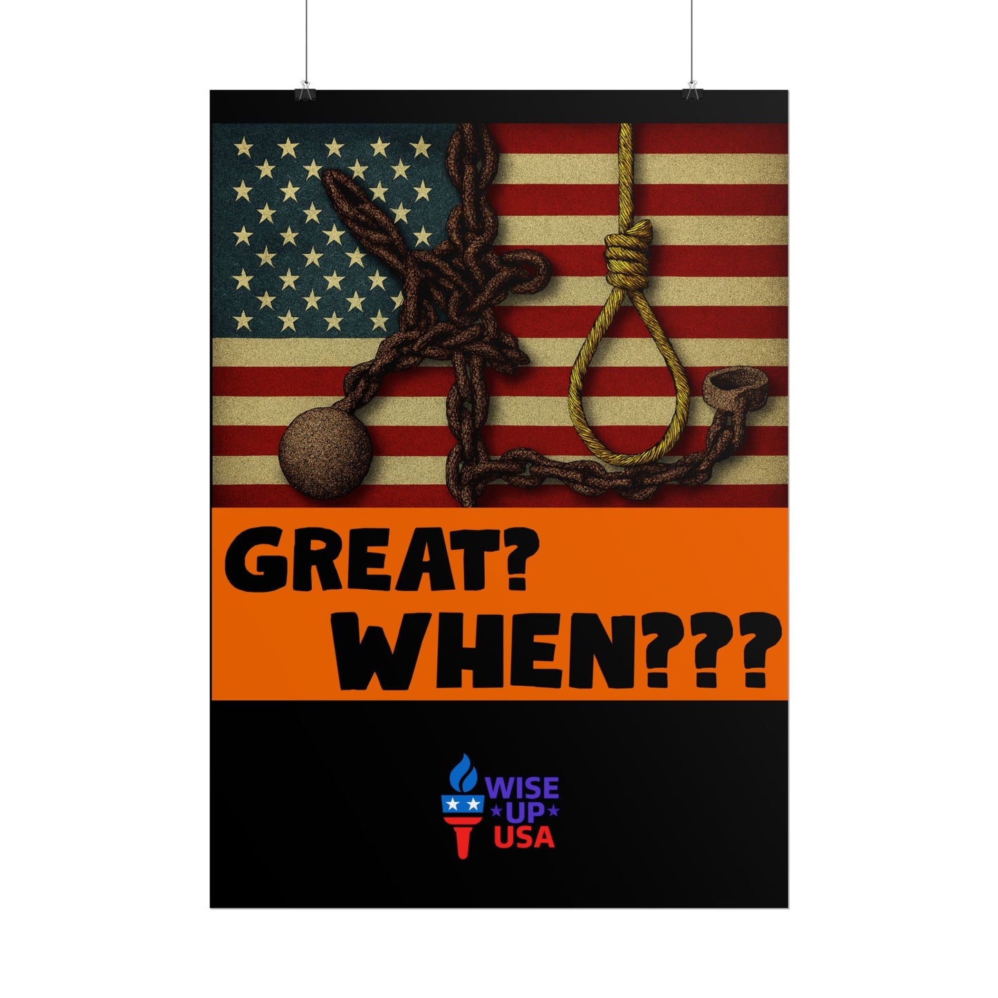 Protest Poster, Great? When? design, Activist Art, Bold Political Message, Dorm Decor, Election Season Sign, We were never Great, Stop MAGA