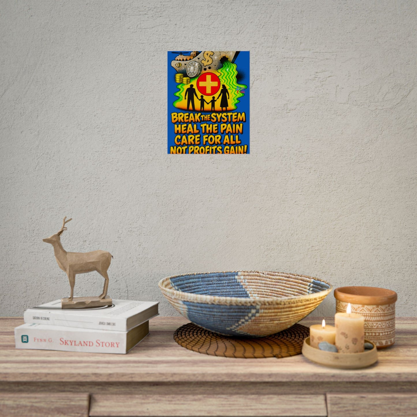 Colorful Protest Art Poster, Care for ALL in 26, Activism Wall Art, Political Prints, Universal Health Care, Midterm Elections, oust elite