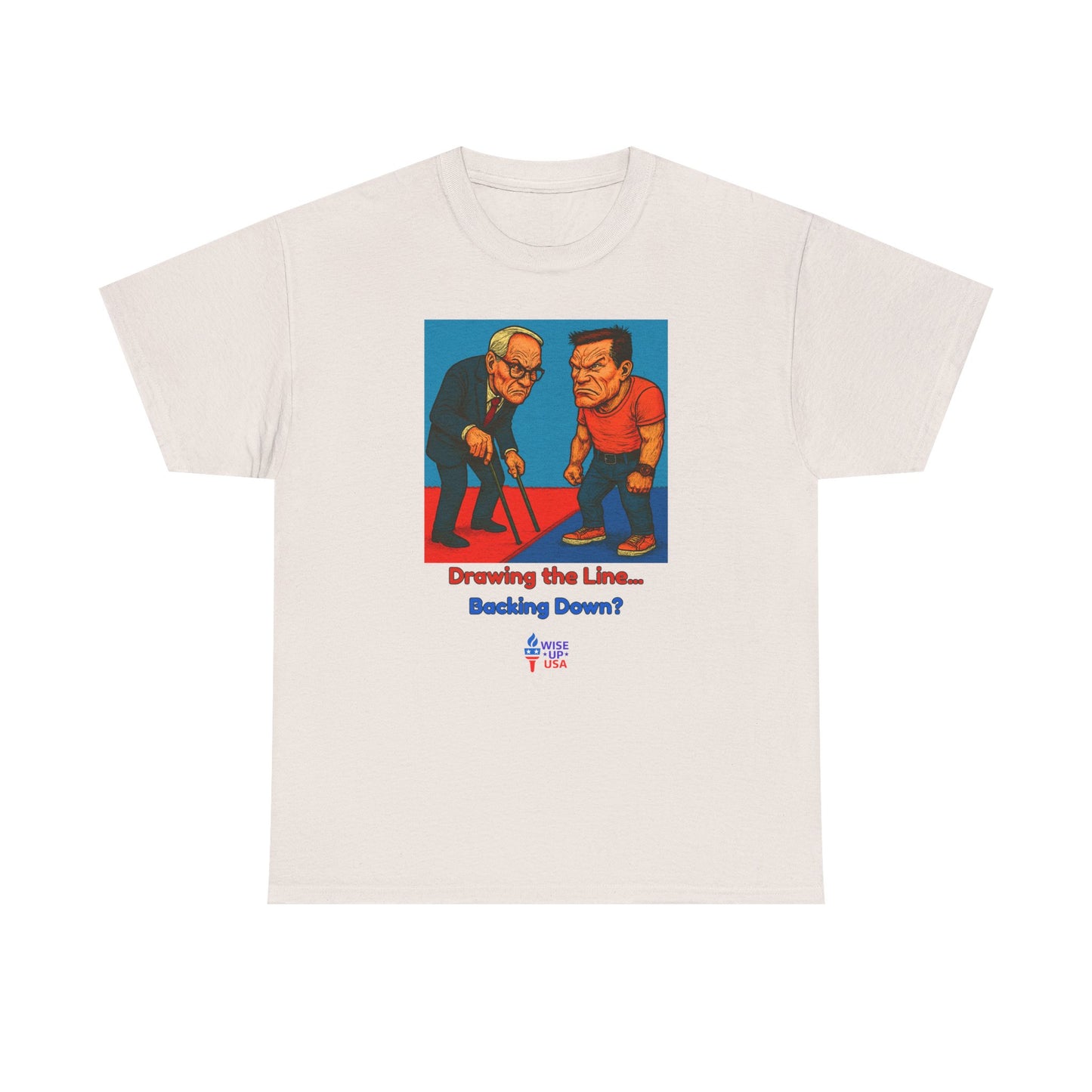 Unisex Heavy Cotton Tee with Patriotic Drawing Lines for '26, Design, Election Day Apparel, Revolution, Gift for Activists, Midterm 26