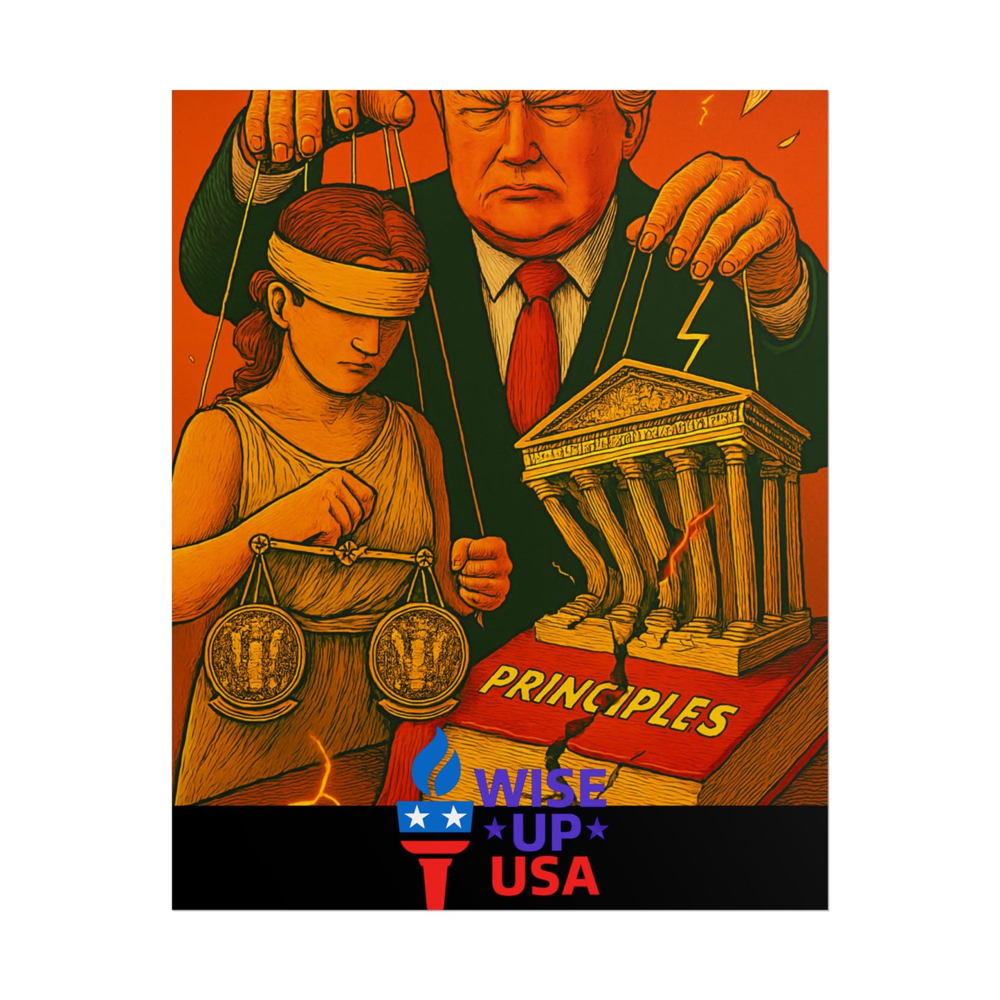 Protest Poster, Supreme Court Puppets Design, Activist Wall Art, Bold Political Message, Dorm Room Decor, Office Art, Election Season Sign