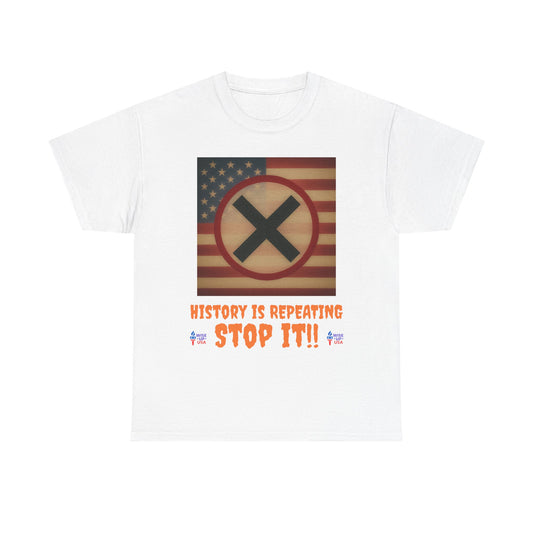 Unisex Heavy Cotton Tee with Stop USA Flag Morph words '26, Election Day Apparel, Stop Trump, Gift for Activists, Midterm 26, Stop Maga