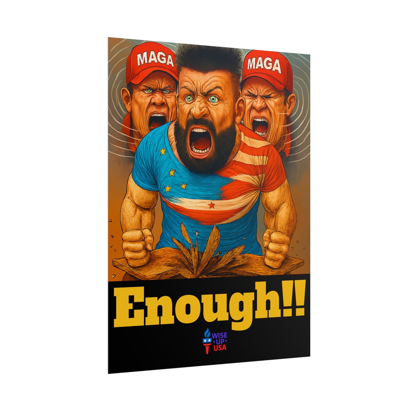 Protest Poster, Enough MAGA design, Activist Art, Political Message, Election Season Sign, We cannot back down, Stop MAGA, Stop Injustice