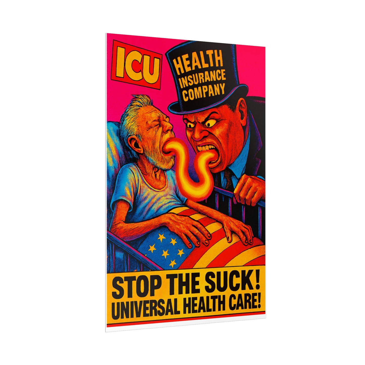 Colorful Protest Art Poster, Stop the Suck in 26, Activism Wall Art, Political Prints, Universal Health Care, Midterm Elections, oust elite