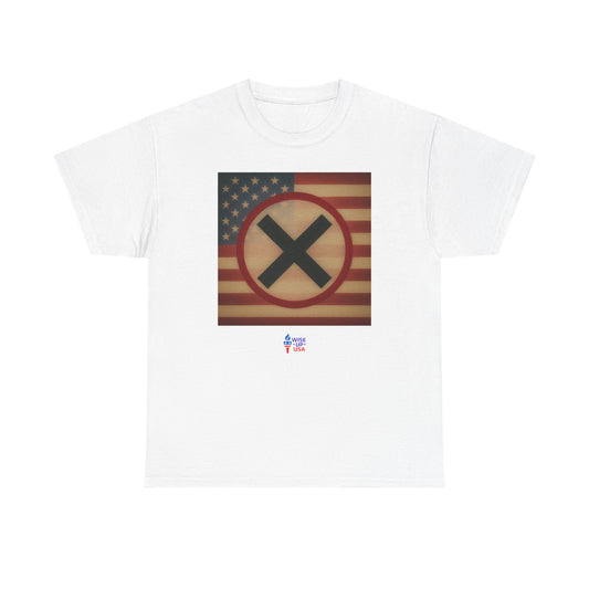 Unisex Heavy Cotton Tee with Stop USA Flag Morph Plain'26, Election Day Apparel, Stop Trump, Gift for Activists, Midterm 26, Stop Maga