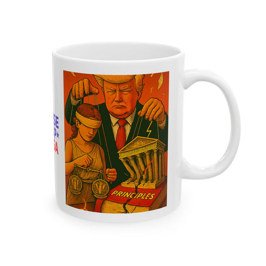 Supreme Court Controlled By Trump Ceramic Mug, Political Gift for Activists, Elections Decor, Patriotic Coffee Cup, Voting Rights Advocate