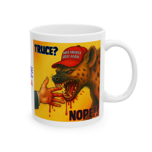 Ceramic Mug, Truce? NOPE! , Election Decor, Wise Up USA, Activist Gift, Midterms 26, Political Coffee Cup, Protester Present, Anti MAGA