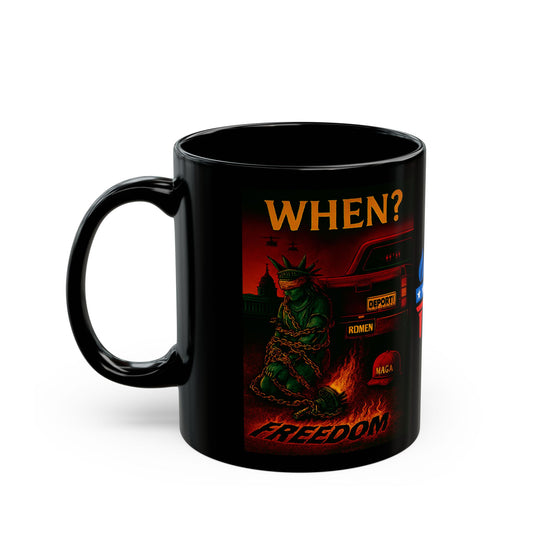 Stolen Liberty Black Mug for Patriots, Coffee Lovers, Drinkware, Gift for Political Activists, Stop Trump, 11oz & 15oz Sizes