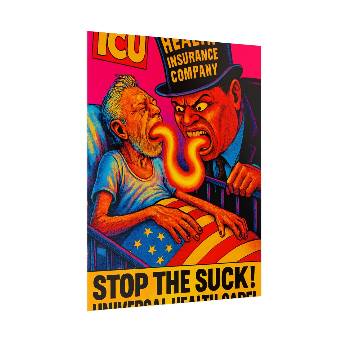 Colorful Protest Art Poster, Stop the Suck in 26, Activism Wall Art, Political Prints, Universal Health Care, Midterm Elections, oust elite