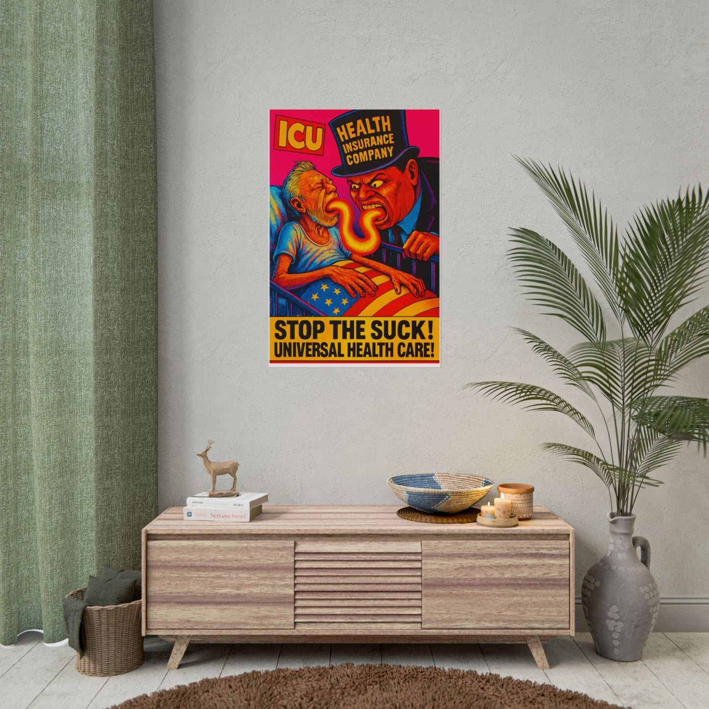Colorful Protest Art Poster, Stop the Suck in 26, Activism Wall Art, Political Prints, Universal Health Care, Midterm Elections, oust elite