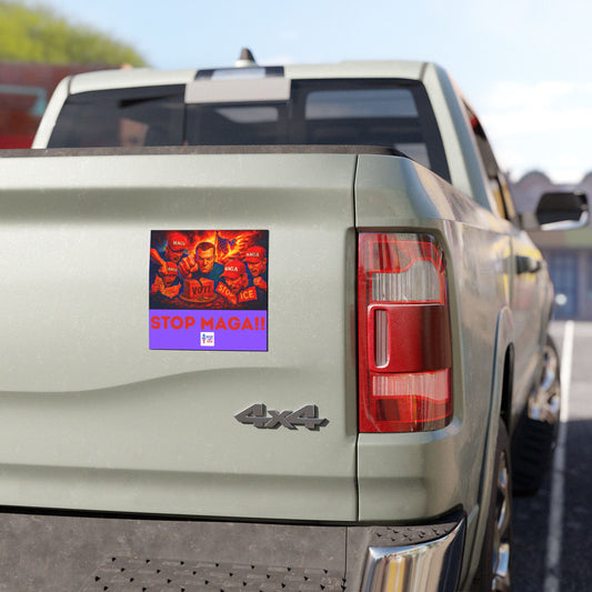 Political Car Magnets, Stop Maga!, Distressed American Flag, Gift , Stop Trump, Wise Up USA, Midterm Elections, Vote '26, USA Flag