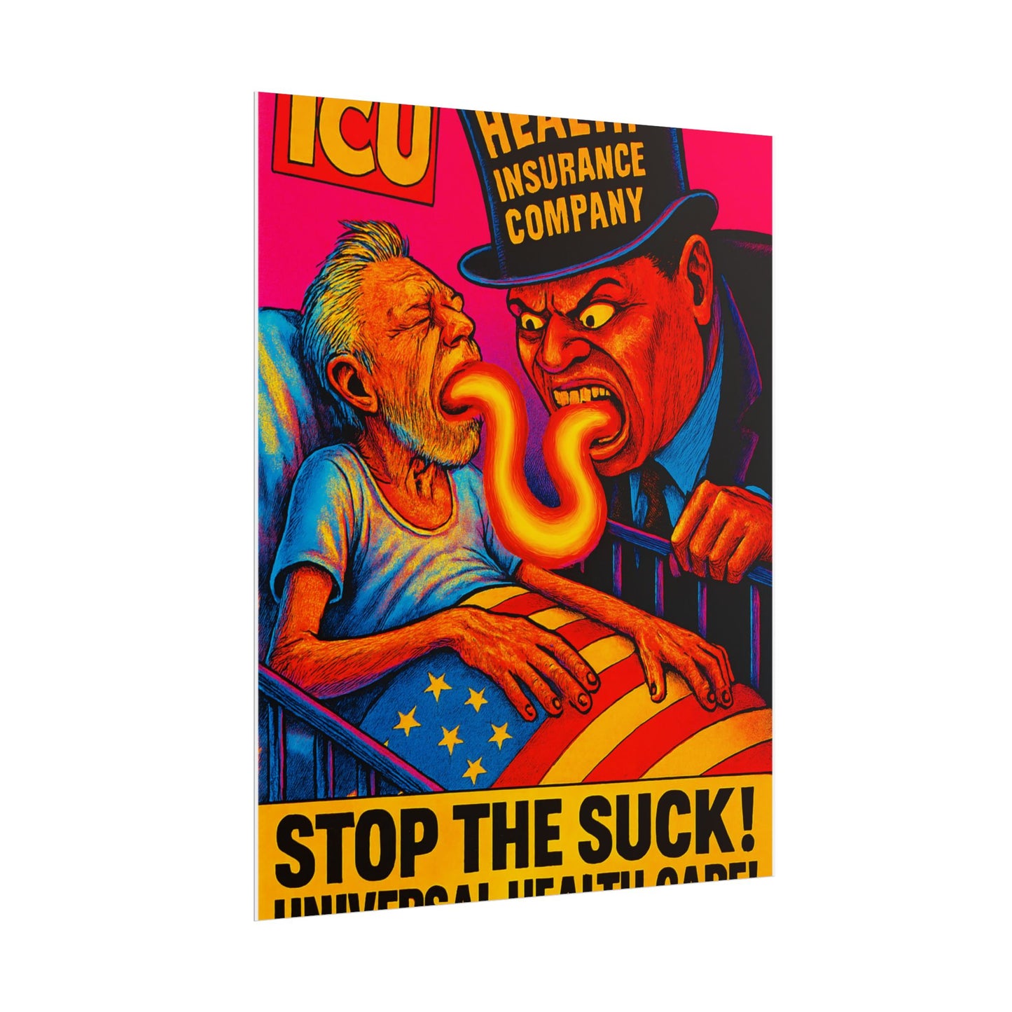Colorful Protest Art Poster, Stop the Suck in 26, Activism Wall Art, Political Prints, Universal Health Care, Midterm Elections, oust elite