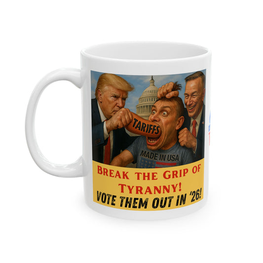 Ceramic Mug, Break the Grip in 26, Election Decor, Wise Up USA, Activist, Midterms 26, Political Coffee Cup, Tariffs Protester, Congress