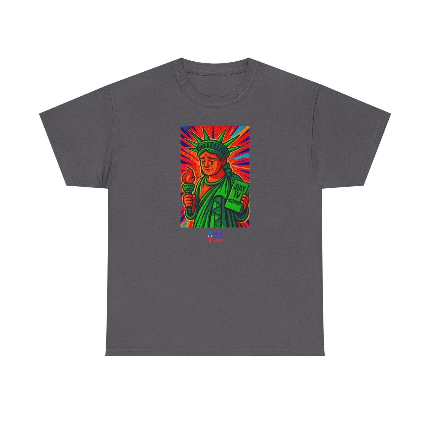 Unisex Heavy Cotton Tee with Patriotic, Trump Shamed Statue, Design, Election Day Apparel, Revolution, Gift for Activists, Midterm 26
