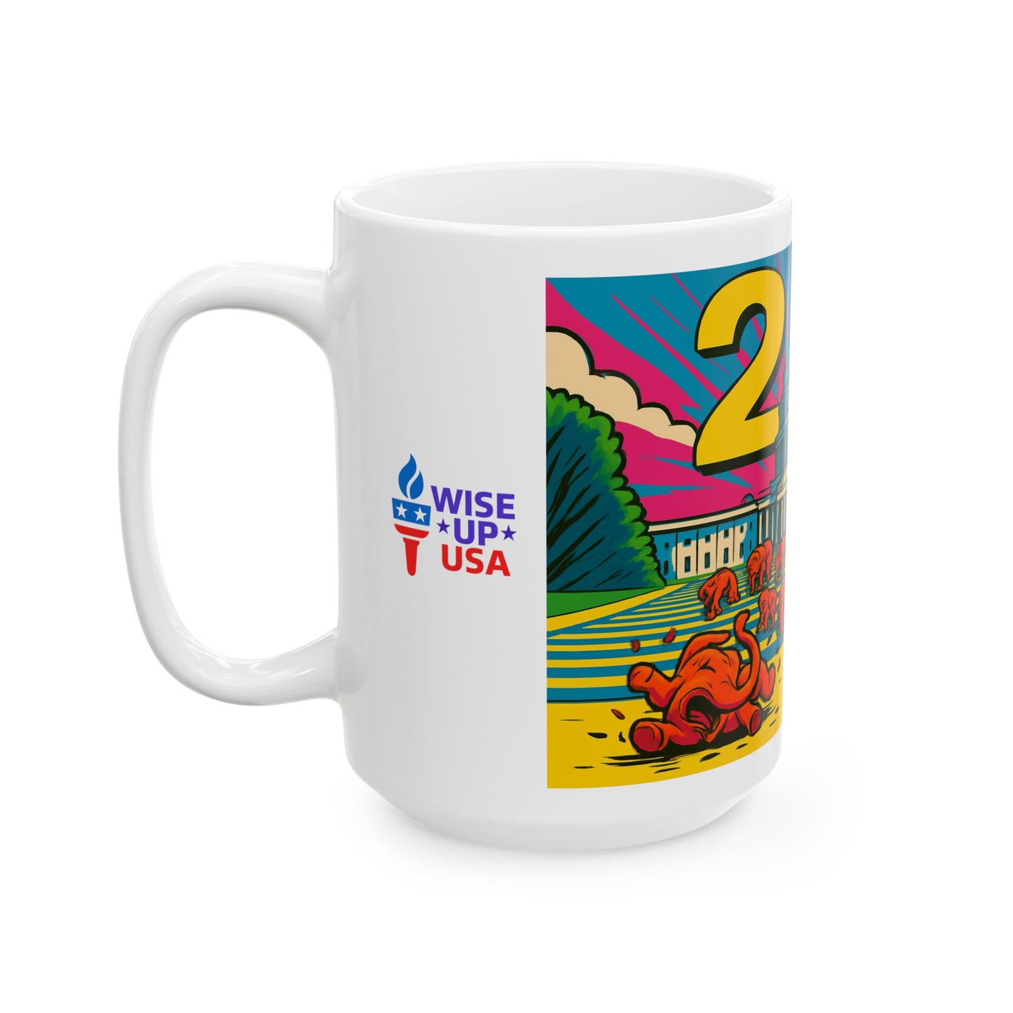 Ceramic Mug Vote the FIX in 26 Election Decor, Wise Up USA Activist Gift, Midterms 26, Political Coffee Cup, Protester Present