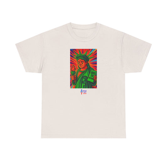 Unisex Heavy Cotton Tee with Patriotic, Trump Shamed Statue, Design, Election Day Apparel, Revolution, Gift for Activists, Midterm 26