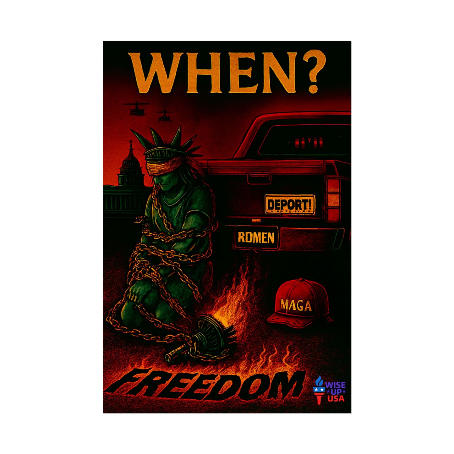 Protest Poster, Stolen Liberty design, Activist Art, Bold Political Message, Election Season Sign, We cannot back down, Stop MAGA, Stop This