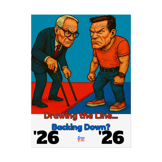 Colorful Protest Art Poster, Drawing the Line for 26, Activism Wall Art, Political Prints, Gift for Teachers and Students Midterm Elections