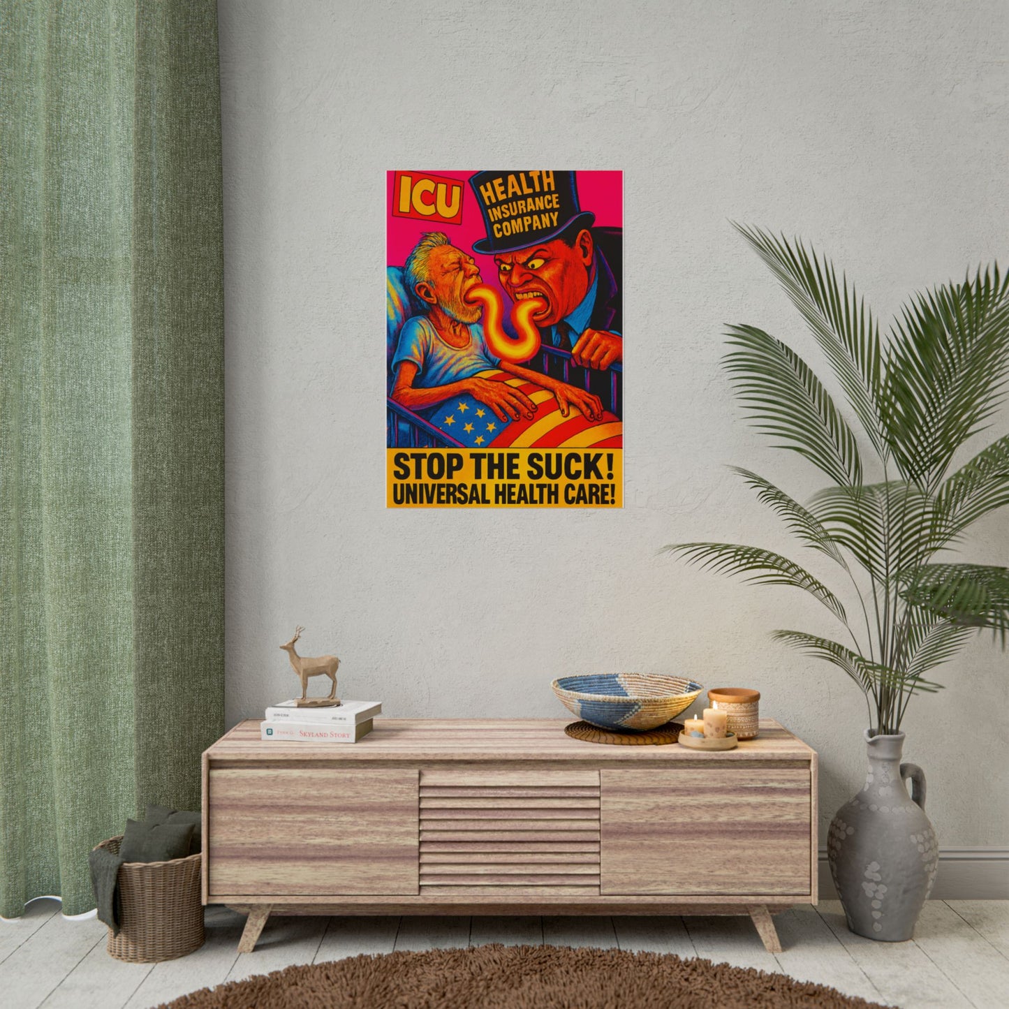 Colorful Protest Art Poster, Stop the Suck in 26, Activism Wall Art, Political Prints, Universal Health Care, Midterm Elections, oust elite