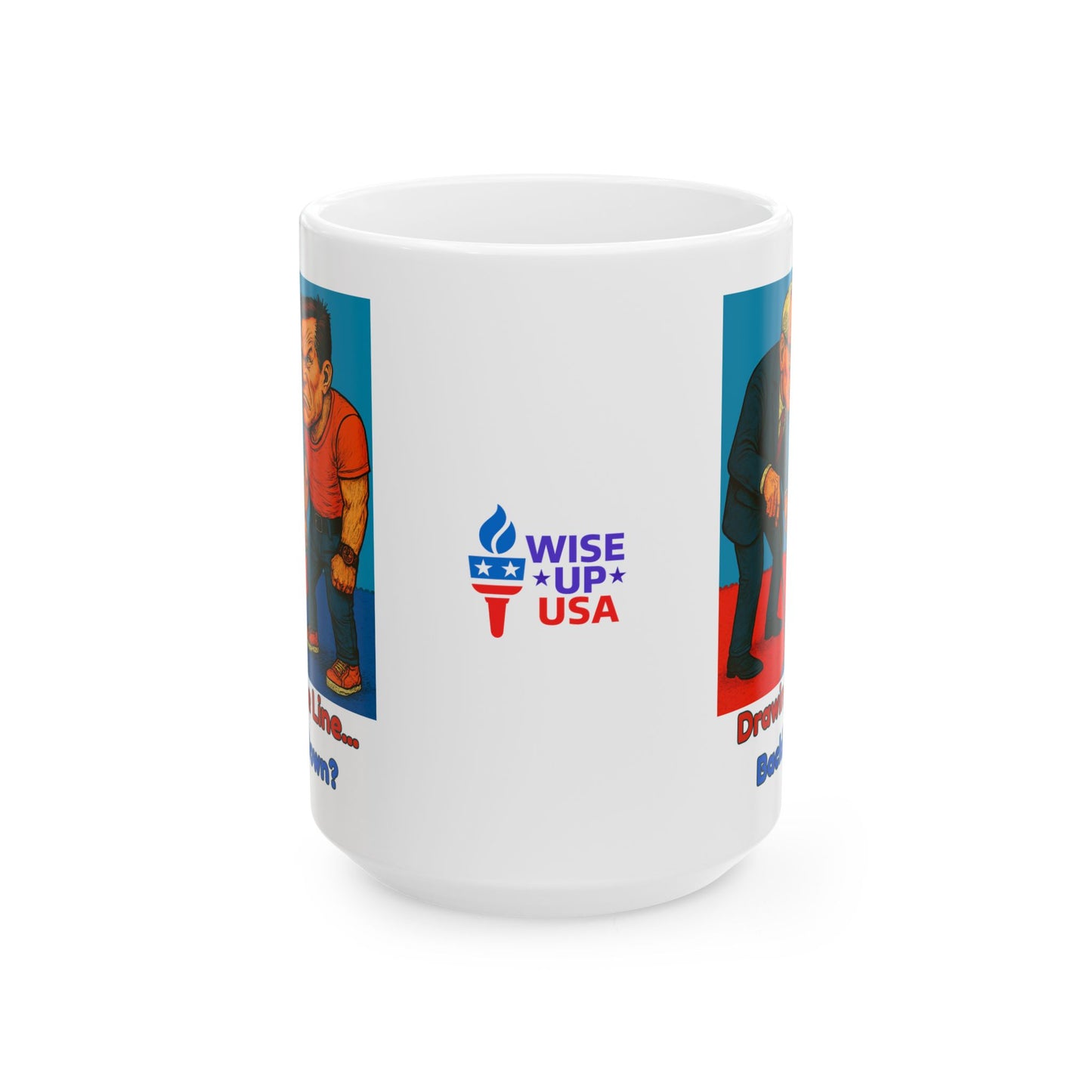 Ceramic Mug, Drawing the Lines for 26, Election Decor, Wise Up USA, Activist Gift, Midterms 26, Political Coffee Cup, Protester Present