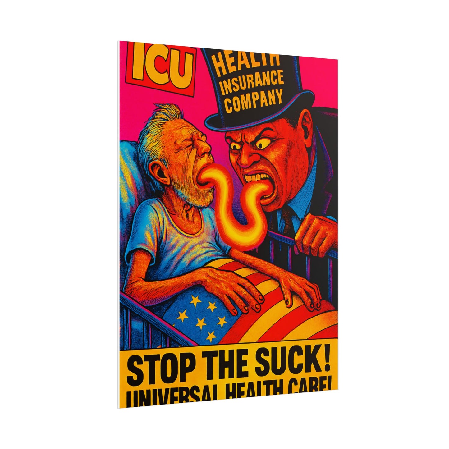 Colorful Protest Art Poster, Stop the Suck in 26, Activism Wall Art, Political Prints, Universal Health Care, Midterm Elections, oust elite