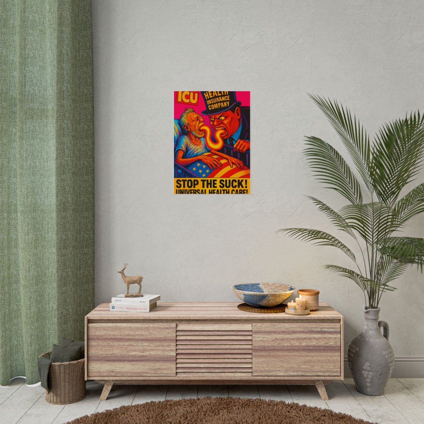 Colorful Protest Art Poster, Stop the Suck in 26, Activism Wall Art, Political Prints, Universal Health Care, Midterm Elections, oust elite