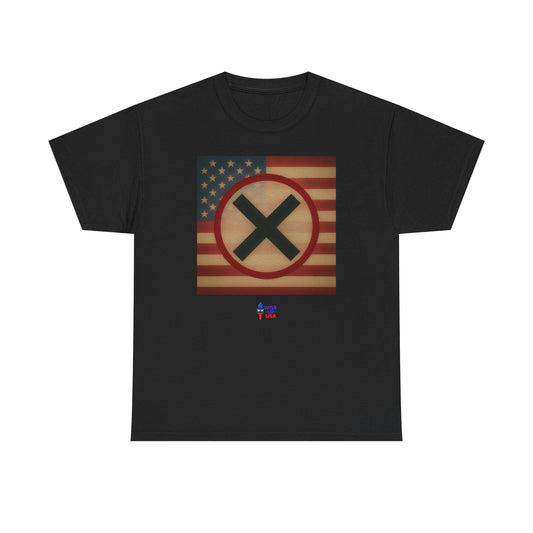 Unisex Heavy Cotton Tee with Stop USA Flag Morph Plain'26, Election Day Apparel, Stop Trump, Gift for Activists, Midterm 26, Stop Maga