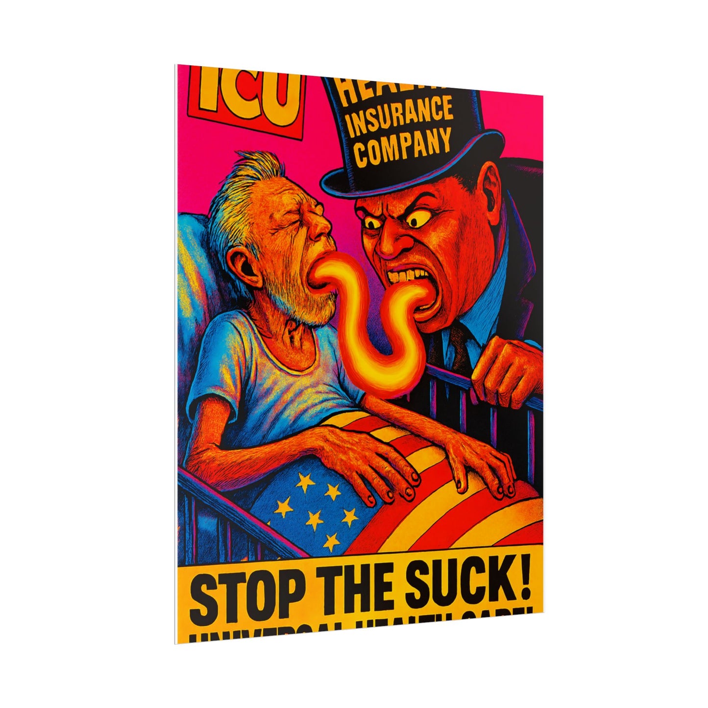 Colorful Protest Art Poster, Stop the Suck in 26, Activism Wall Art, Political Prints, Universal Health Care, Midterm Elections, oust elite