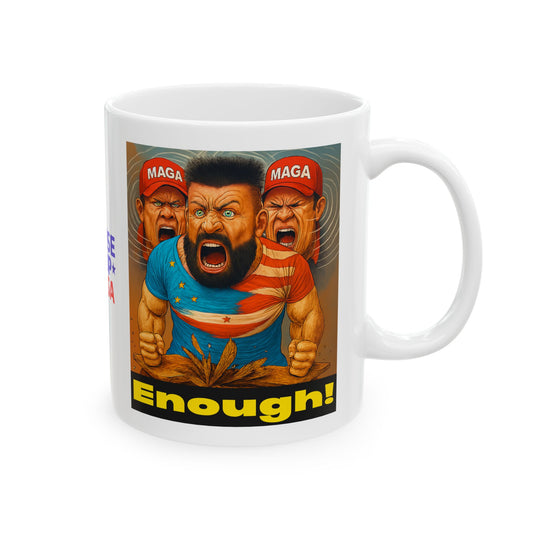 Ceramic Mug, Enough MAGA , Election Decor, Wise Up USA, Activist Gift, Midterms 26, Political Coffee Cup, Protester Present, Anti MAGA