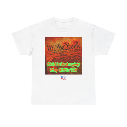 Unisex Heavy Cotton Tee with Stop Him '26, Design, Election Day Apparel, Revolution, Gift for Activists, Midterm 26, Destroy Constitution