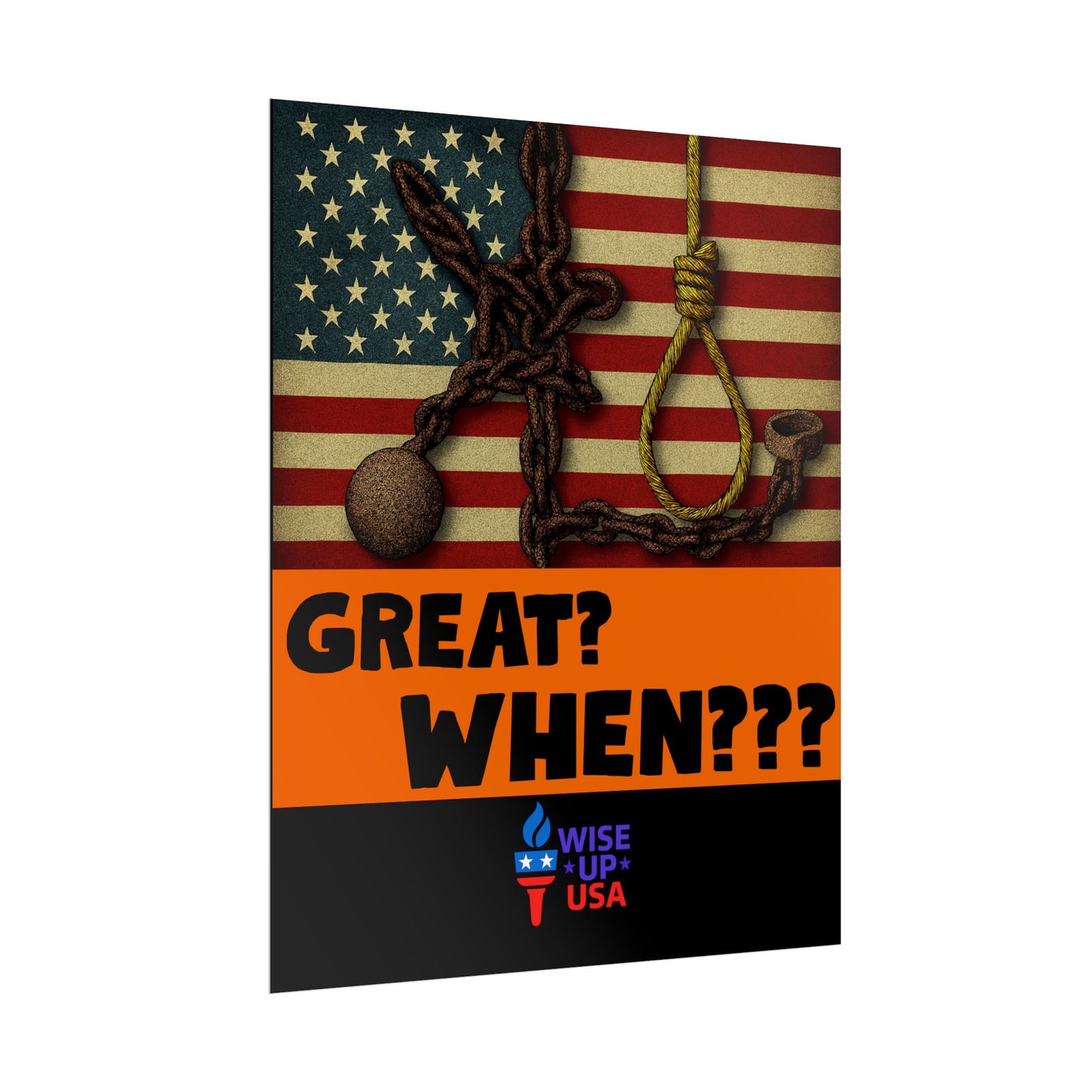Protest Poster, Great? When? design, Activist Art, Bold Political Message, Dorm Decor, Election Season Sign, We were never Great, Stop MAGA