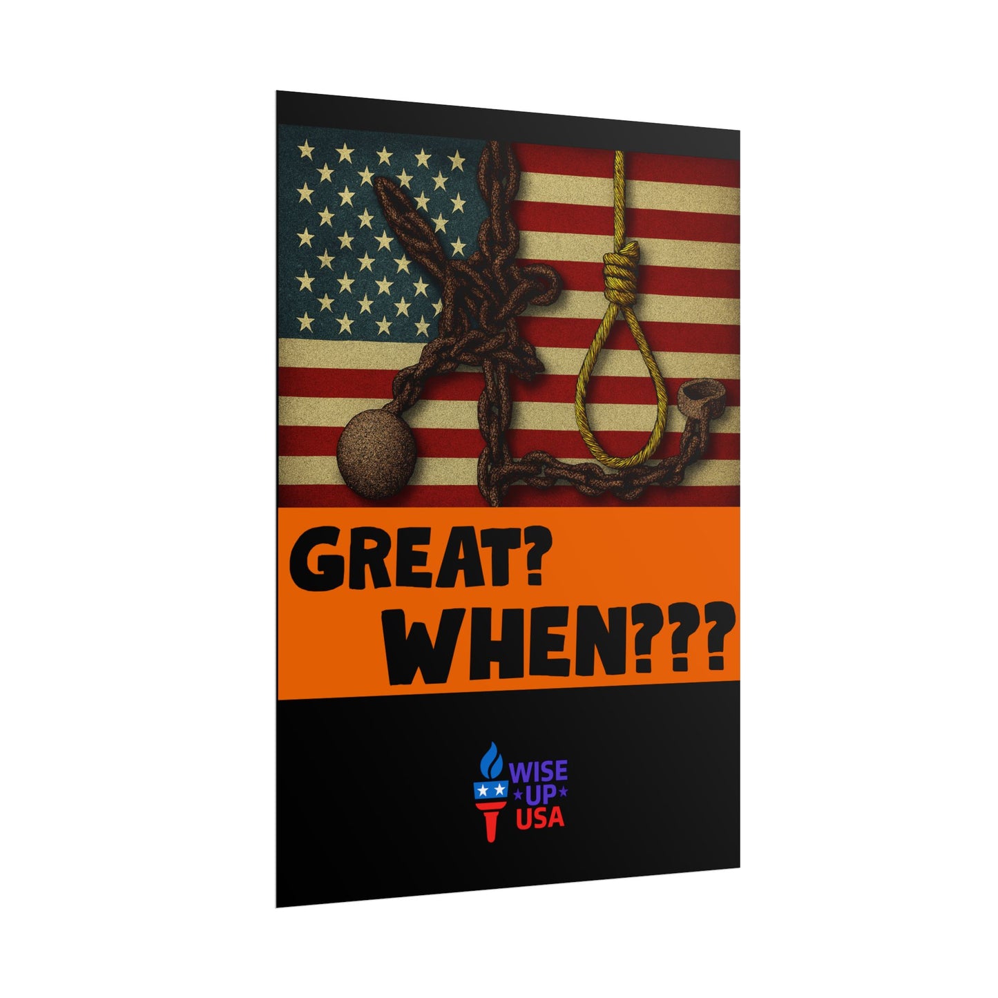 Protest Poster, Great? When? design, Activist Art, Bold Political Message, Dorm Decor, Election Season Sign, We were never Great, Stop MAGA