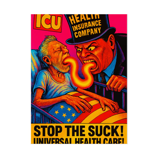 Colorful Protest Art Poster, Stop the Suck in 26, Activism Wall Art, Political Prints, Universal Health Care, Midterm Elections, oust elite