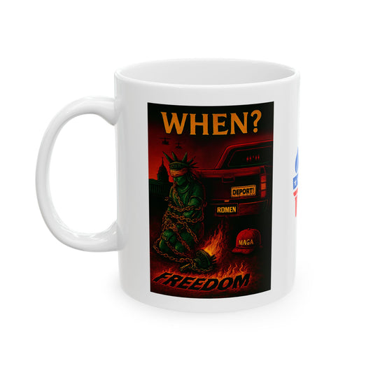 Ceramic Mug, Stolen Liberty , Election Decor, Wise Up USA, Activist Gift, Midterms 26, Political Coffee Cup, Protester Present, Anti MAGA