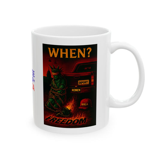 Ceramic Mug, Stolen Liberty , Election Decor, Wise Up USA, Activist Gift, Midterms 26, Political Coffee Cup, Protester Present, Anti MAGA