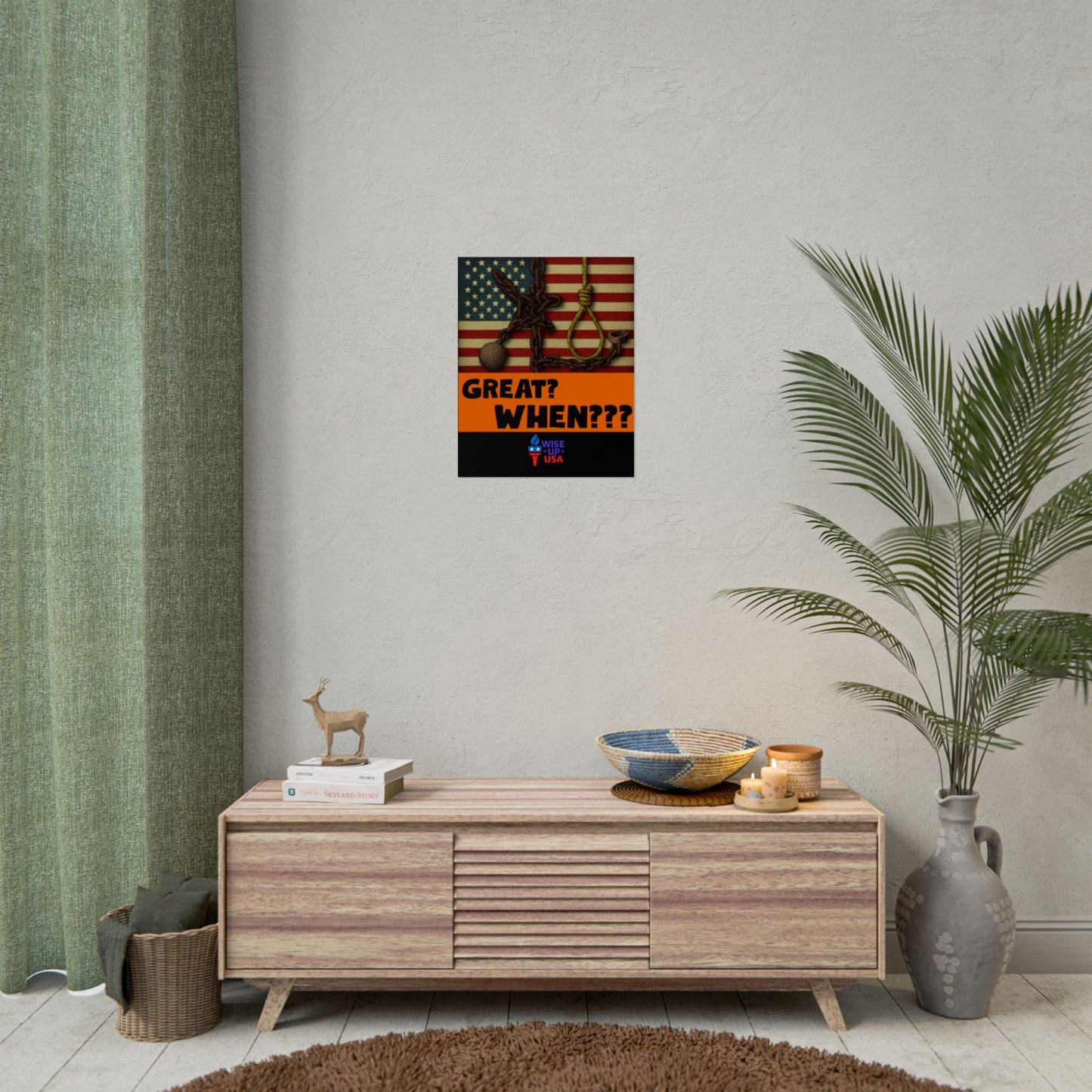 Protest Poster, Great? When? design, Activist Art, Bold Political Message, Dorm Decor, Election Season Sign, We were never Great, Stop MAGA