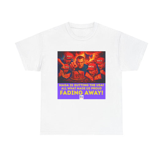 STOP MAGA '26 Fading Away Unisex Heavy Cotton Tee - Election Day Apparel, Stop Trump - Midterm 26 - Rid of Republicans, Stop ICE,