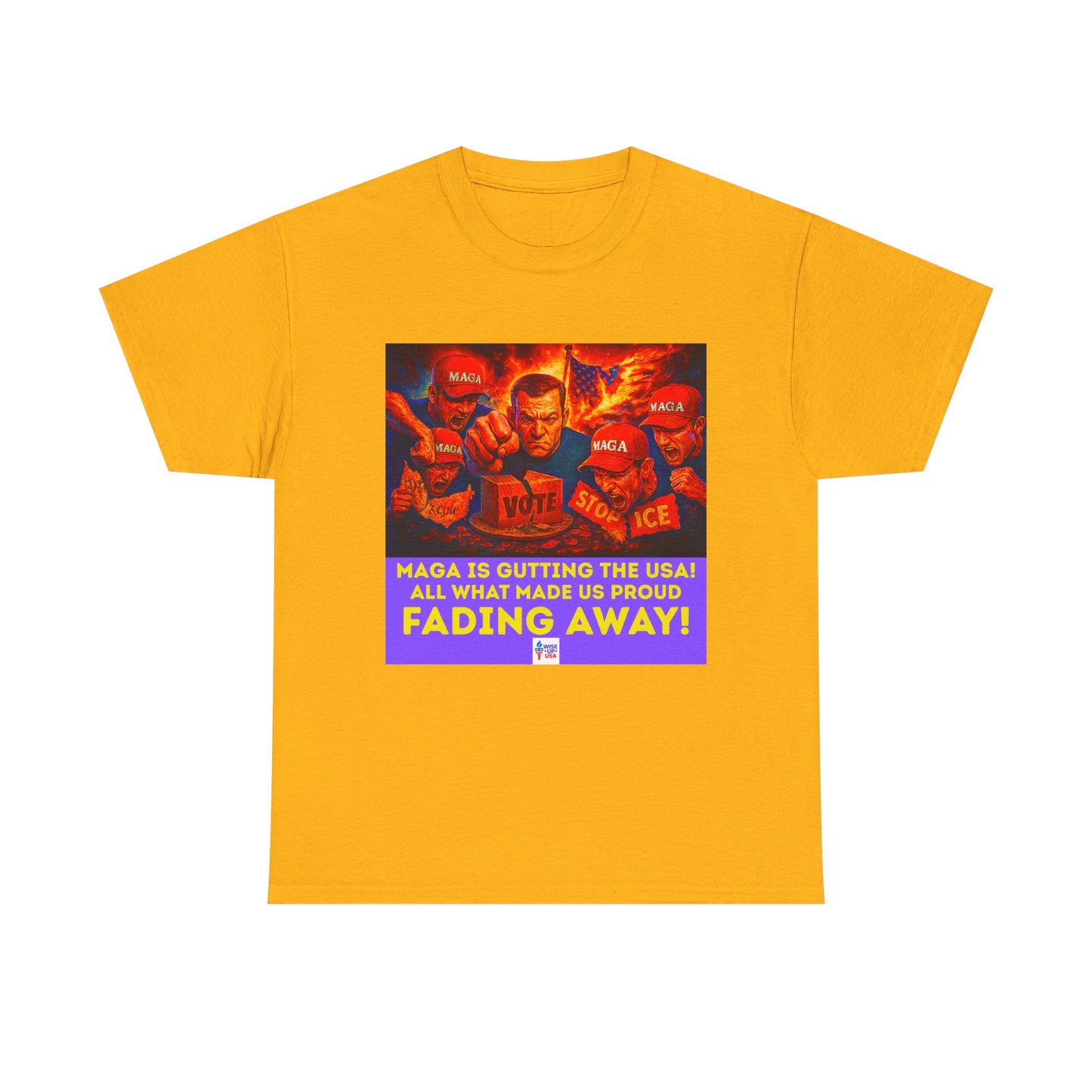 STOP MAGA '26 Fading Away Unisex Heavy Cotton Tee - Election Day Apparel, Stop Trump - Midterm 26 - Rid of Republicans, Stop ICE,