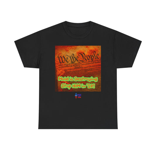 Unisex Heavy Cotton Tee with Stop Him '26, Design, Election Day Apparel, Revolution, Gift for Activists, Midterm 26, Destroy Constitution