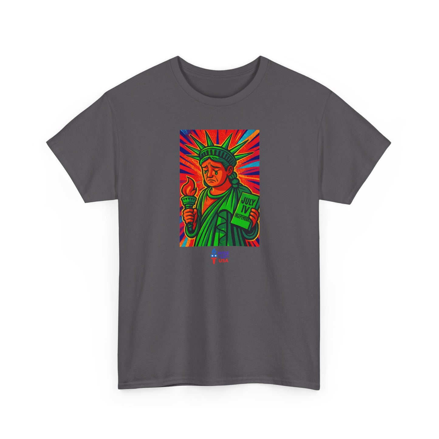 Unisex Heavy Cotton Tee with Patriotic, Trump Shamed Statue, Design, Election Day Apparel, Revolution, Gift for Activists, Midterm 26