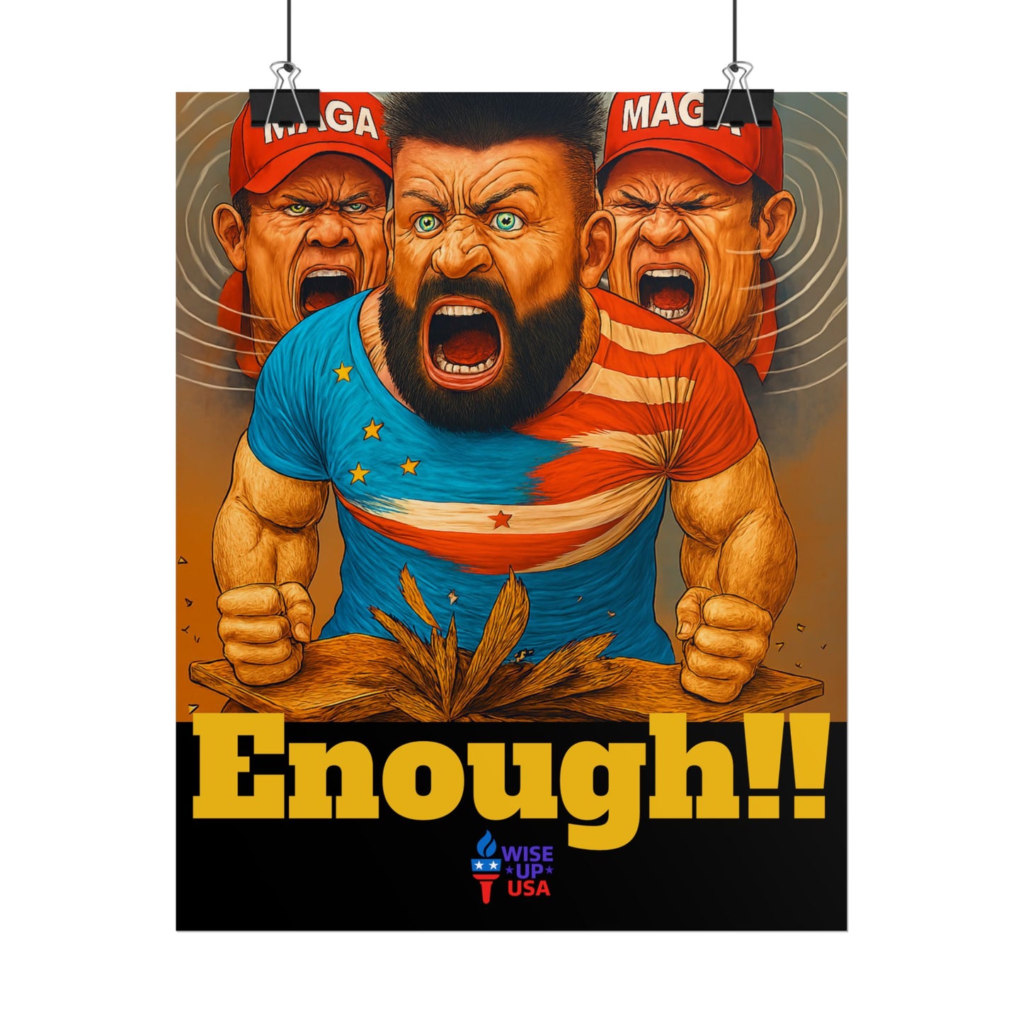 Protest Poster, Enough MAGA design, Activist Art, Political Message, Election Season Sign, We cannot back down, Stop MAGA, Stop Injustice