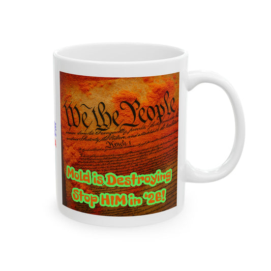 Ceramic Mug, Constitution Mold in 26, Election Decor, Wise Up USA, Activist, Midterms 26, Political Coffee Cup, Stop Ruin of Country
