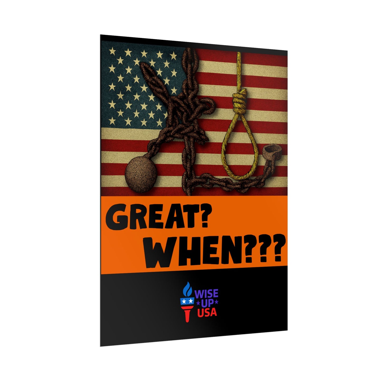 Protest Poster, Great? When? design, Activist Art, Bold Political Message, Dorm Decor, Election Season Sign, We were never Great, Stop MAGA